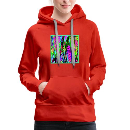 VividNeon Leaves Pattern - Women's Premium Hoodie