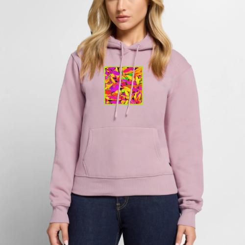 Vibrant NeonLeaf Elegance Pattern - Women's Premium Hoodie