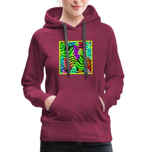 Glowing Leaf Pattern Design - Women's Premium Hoodie