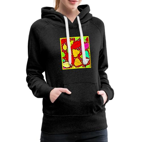 Rainbow Leaves Vibrant Pattern - Women's Premium Hoodie