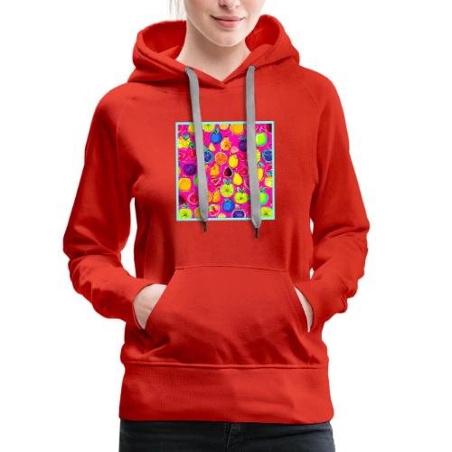 Vibrant Fruit Fusion Patterns - Women's Premium Hoodie