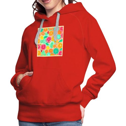 Colorful Citrus Galaxy Artwork - Women's Premium Hoodie