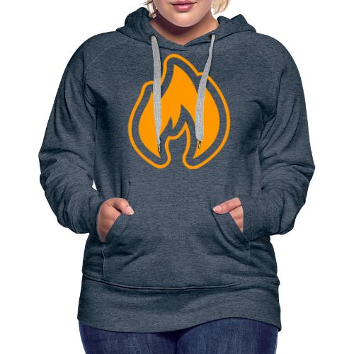 Official Dope Ass Designs Yellow-Orange Flame Logo - Women's Premium Hoodie