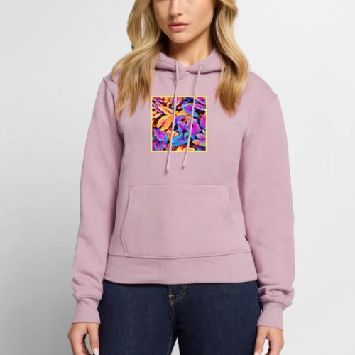 Captivating Neon Elegance Leaf Pattern - Women's Premium Hoodie