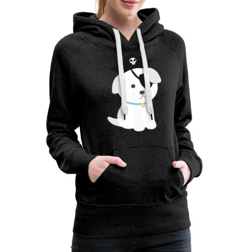 Dog with a pirate eye patch doing Vision Therapy! - Women's Premium Hoodie