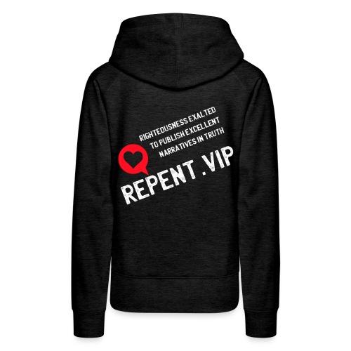 White Repent VIP Title Red Heart - Women's Premium Hoodie