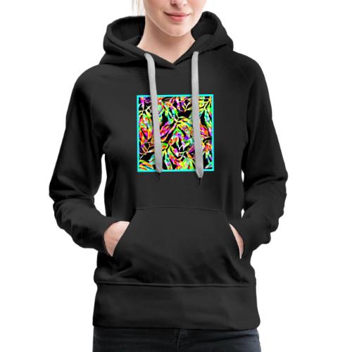 Chic Neon Pattern: Vibrant Bliss - Women's Premium Hoodie