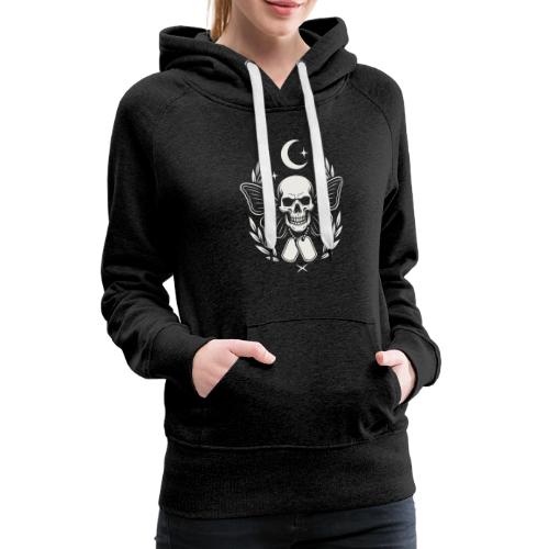 Skull butterfly dog tags - Women's Premium Hoodie