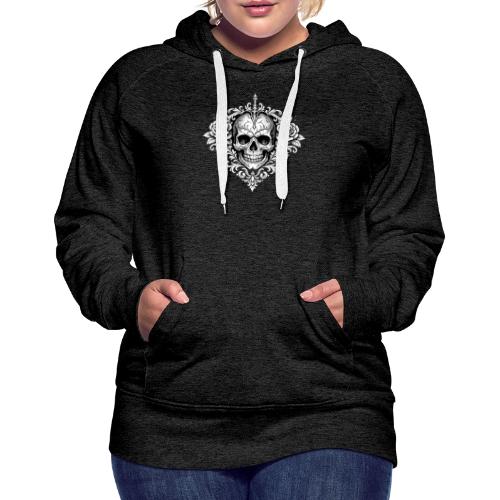 Gothic Filigree Skull - Women's Premium Hoodie