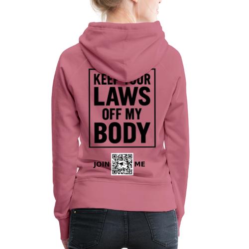 Laws Off (black, back-facing) - Women's Premium Hoodie