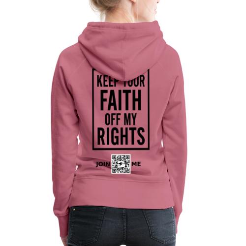 Faith Off (black, front-facing) - Women's Premium Hoodie