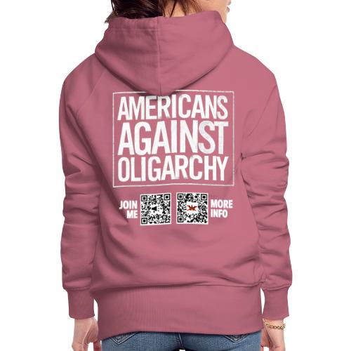 Oligarchy (white, back-facing) - Women's Premium Hoodie