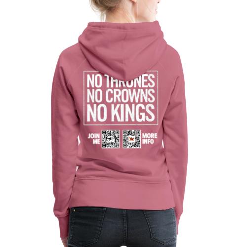 No Thrones (white, back-facing) - Women's Premium Hoodie