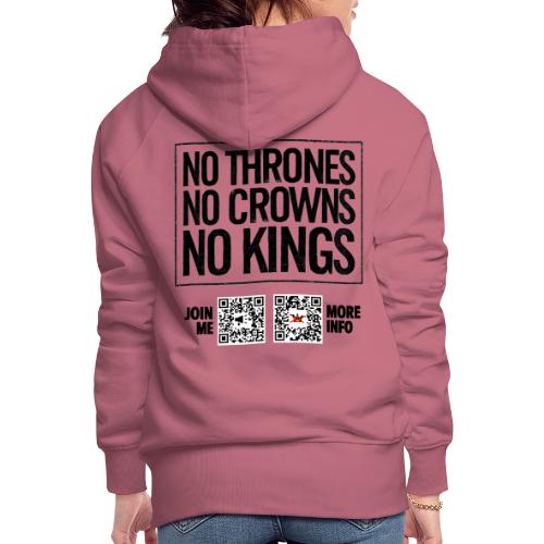 No Thrones (black, back-facing) - Women's Premium Hoodie