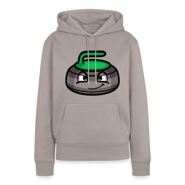 Curling stone mascot - green Women's Premium Hoodie