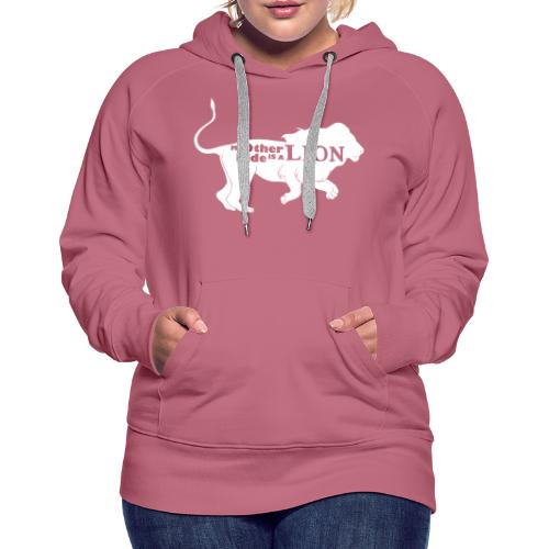 My Other Ride Is a Lion Silhouette White - Women's Premium Hoodie