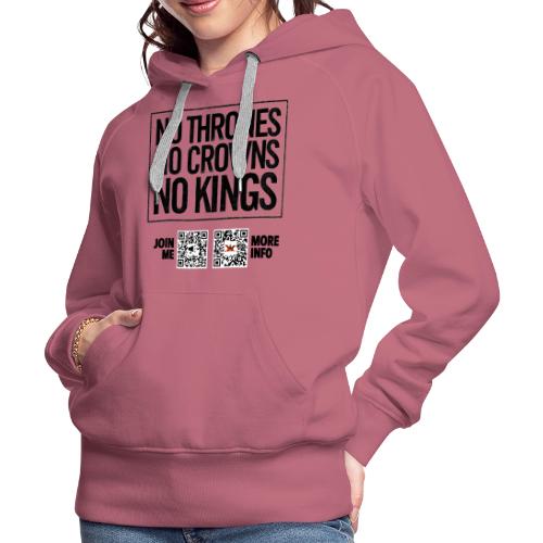 No Thrones (black, front-facing) - Women's Premium Hoodie