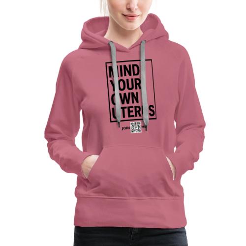 Uterus (black, front-facing) - Women's Premium Hoodie