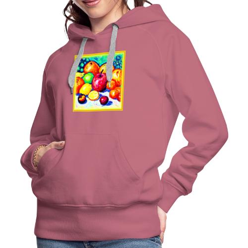 Juicy Delights Fruits Painting. Buy Now - Women's Premium Hoodie