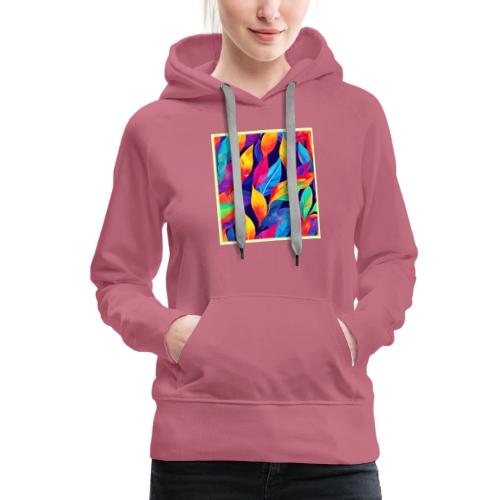 Vibrant Autumn Leaves Abstract Art - Women's Premium Hoodie