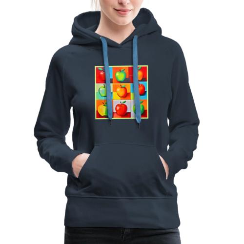 Colorful Apple Grid - Women's Premium Hoodie