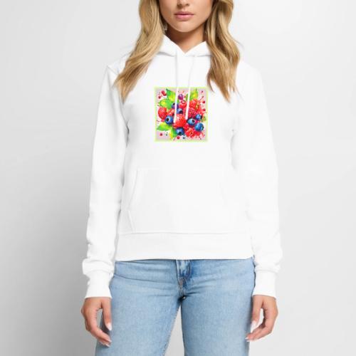 Summer Berry Splash Design - Women's Premium Hoodie