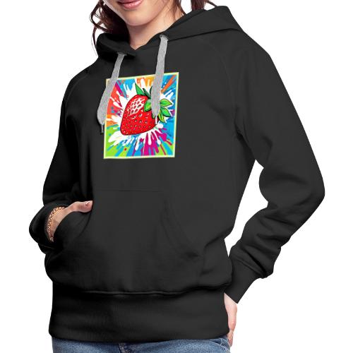 Vibrant Strawberry Artwork - Women's Premium Hoodie
