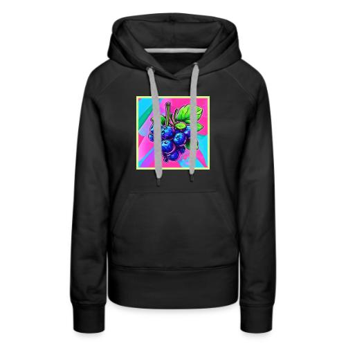 Vibrant Blueberry Artwork - Women's Premium Hoodie