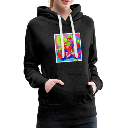 Pop Art Strawberries - Women's Premium Hoodie