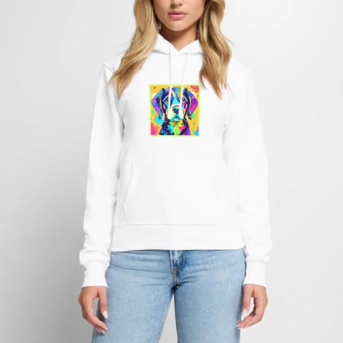 Rainbow Dog Portrait Design - Women's Premium Hoodie
