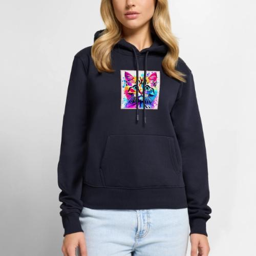 Vivid Kitty Vibes Design - Women's Premium Hoodie