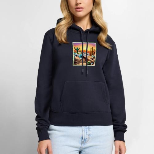 Colorful Gecko Rocks Design - Women's Premium Hoodie