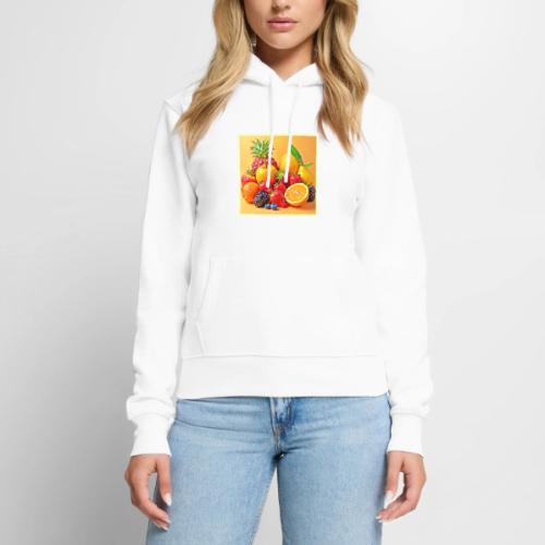 Fresh Bounty: Vibrant Fruit Harvest Art - Women's Premium Hoodie