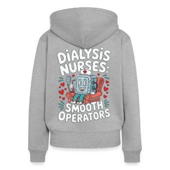 Dialysis Nurses Smooth Operators Dialysis Worker - Women's Premium Organic Zip Hoodie - heather grey - Back - Julia (174cm)