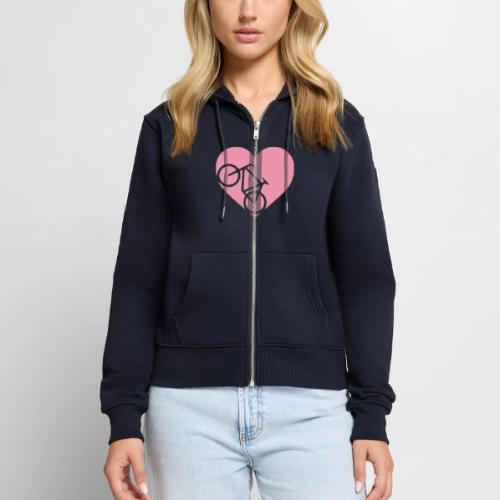 heart_bicycle_cutout - Women's Premium Organic Zip Hoodie
