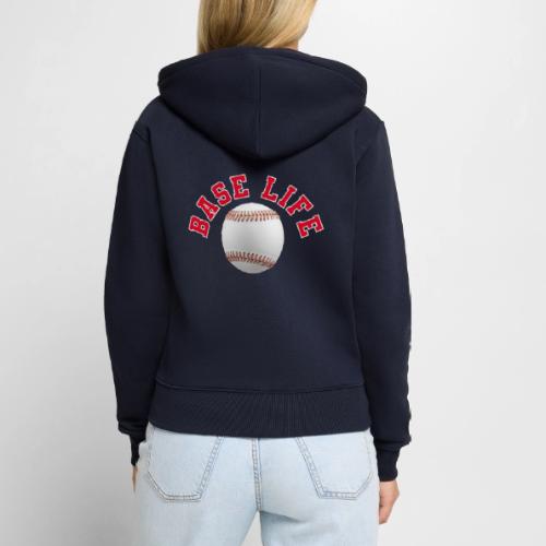 Baseball: Base Life Vibes - Women's Premium Organic Zip Hoodie