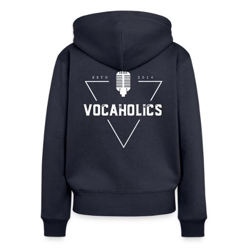 Essential White Logo Collection - Women's Premium Organic Zip Hoodie
