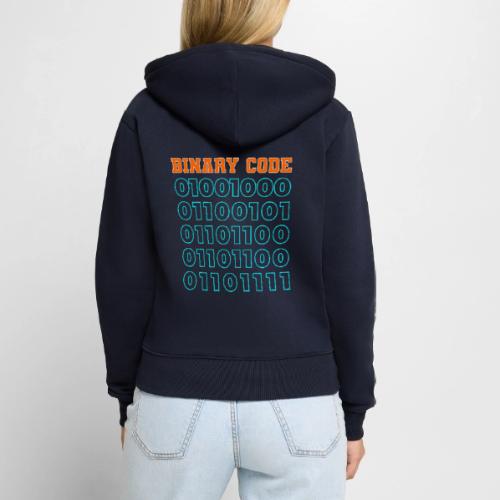 Say Hello in Binary code - Women's Premium Organic Zip Hoodie