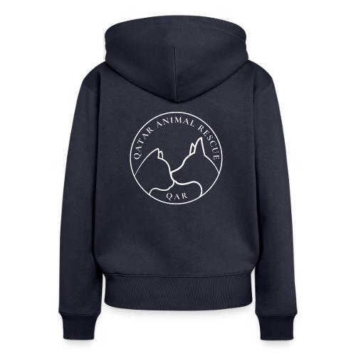 Merch with White Logo - Women's Premium Organic Zip Hoodie