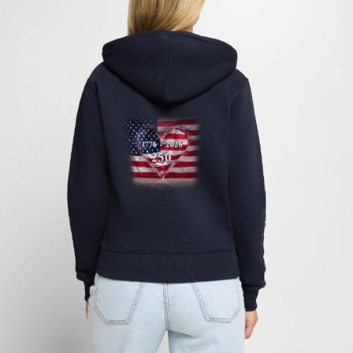 1776-2026 | 250 Years USA - Women's Premium Organic Zip Hoodie
