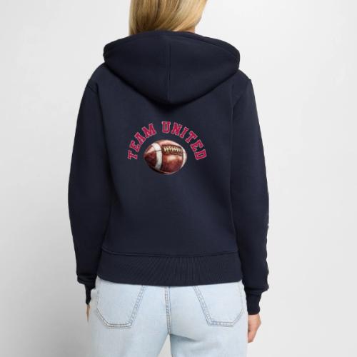Team United American Football Design - Women's Premium Organic Zip Hoodie