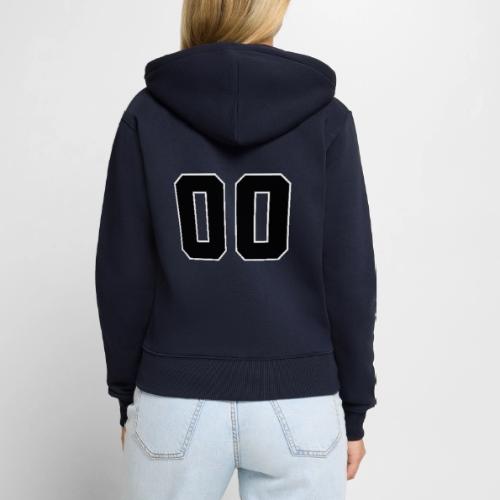 Varsity 00 Athletic Number Design - Women's Premium Organic Zip Hoodie