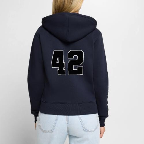 Varsity Number 42 Sports Style - Women's Premium Organic Zip Hoodie
