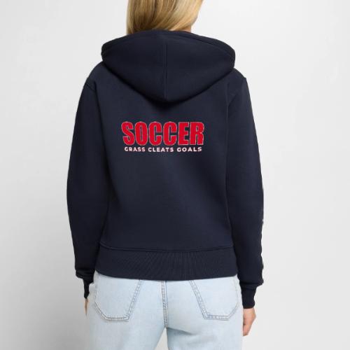 Soccer Grass Cleats Goals Typography Design - Women's Premium Organic Zip Hoodie