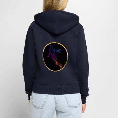 Basketball: Neon Jump Shot - Women's Premium Organic Zip Hoodie