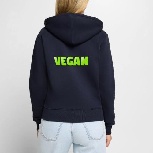 Vegan Bold Green Typography Design - Women's Premium Organic Zip Hoodie