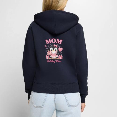 Cute Penguin Birthday Mom Kawaii Cake Balloon Gift - Women's Premium Organic Zip Hoodie