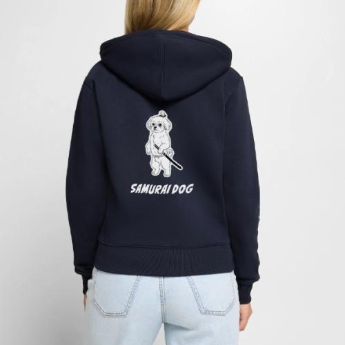 Samurai Maltese Katana Warrior Dog Tee - Women's Premium Organic Zip Hoodie