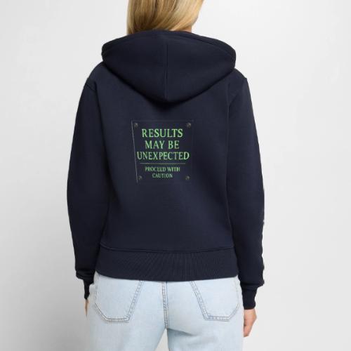 Results May Be Unexpected - Neon Green - Women's Premium Organic Zip Hoodie