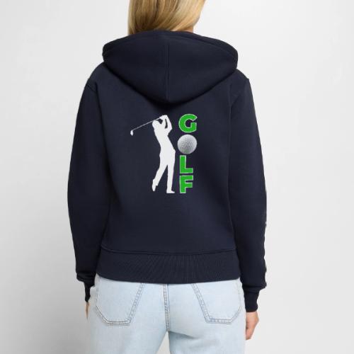 Golf: Classic Golf Motion - Women's Premium Organic Zip Hoodie